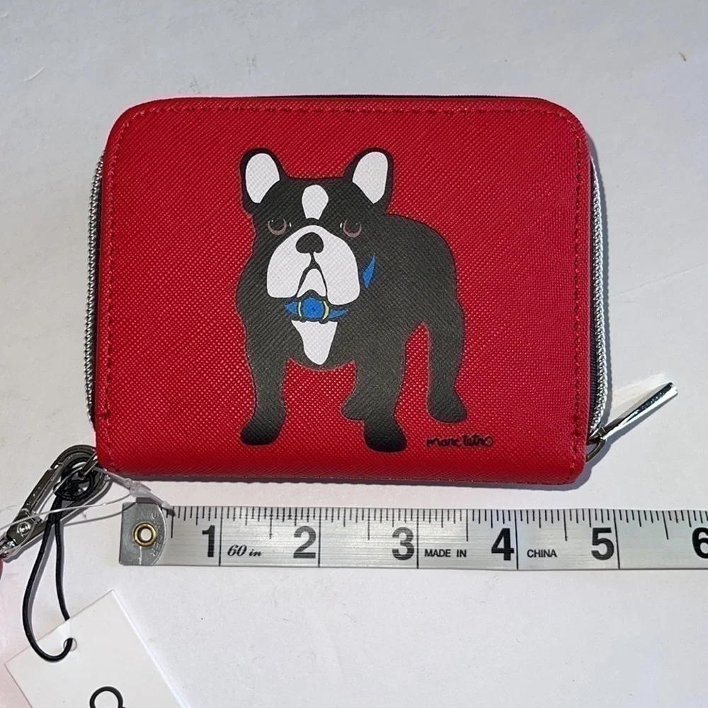 NWT Marc Tetro Red Boston Terrier Small Wristlet Wallet